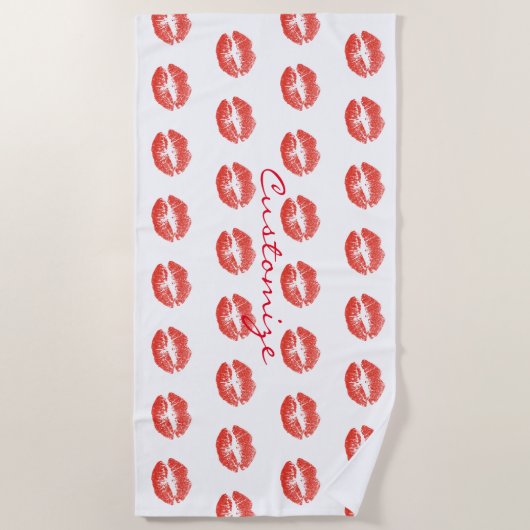 Küssen Rote Lippen Thunder_Cove Strandtuch (Vorderseite)