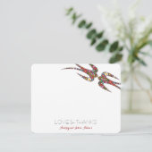 Küssen Schwalben Frühlingsblumen Chic Wedding Foto Dankeskarte (Stehend Vorderseite)