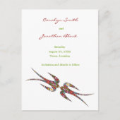 Küssen Schwalbenblumen Save the Date Chic Ankündigungspostkarte (Vorderseite)