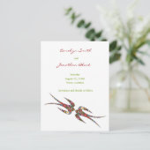 Küssen Schwalbenblumen Save the Date Chic Ankündigungspostkarte (Stehend Vorderseite)