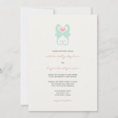 Küssen Seepferde Liebe Hearts Beach Summer Wedding Einladung (Vorderseite)