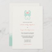 Küssen Seepferde Liebe Hearts Beach Summer Wedding Einladung (Vorne/Hinten)