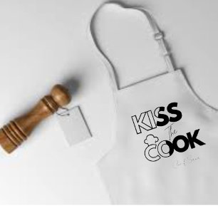 Küssen Sie den COOK-Namen Black Modern Adult Schür Schürze
