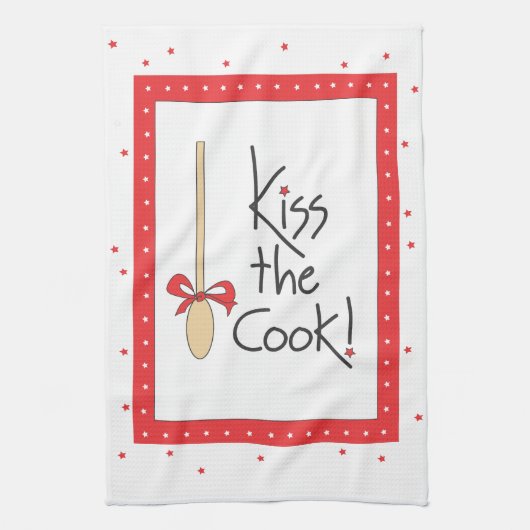 Küssen Sie den Koch! Geschirrtuch (Vertikal)