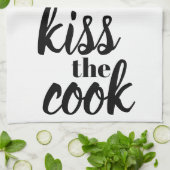 Küssen Sie den Koch Green Frog Prince Crown Funny Geschirrtuch (Gefaltet)