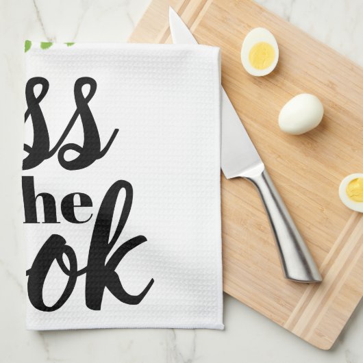 Küssen Sie den Koch Green Frog Prince Crown Funny Geschirrtuch (Viertel Falte)