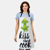 Küssen Sie den Koch Green Frog Prince Crown Funny Schürze (Getragen)