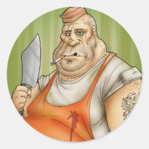 Küssen Sie den Koch Runder Aufkleber