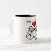 "Küssen Sie den Koch " Zweifarbige Tasse (Vorderseite Links)