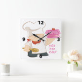 Küssen Sie die Kochs-Quadrat-Wand-Uhr Quadratische Wanduhr (Zuhause)