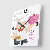 Küssen Sie die Kochs-Quadrat-Wand-Uhr Quadratische Wanduhr (Winkel)