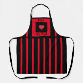 Küssen Sie die Schürze "Cook Red & Black" (Mittel) (Vorderseite)