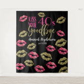 Küssen Sie Ihr 40's Gobye Foto Prop Virtual Party Wandteppich (Vorderseite)