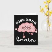 Küssen Sie Ihre Brain Valentines Funny Test Day Te Karte (Gelbe Blume)
