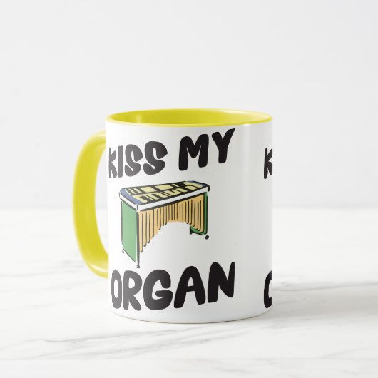 Küssen Sie mein Organ Tasse (Vorderseite Links)