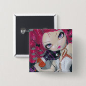 Küssen Sie mein Violinen-Knopf-Button Button (Vorne & Hinten)