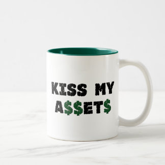 Küssen Sie meine Anlagegut-lustige Investor-Tasse Zweifarbige Tasse