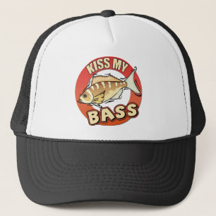 Küssen Sie meine Bass-Fischen-T - Shirt-Geschenke Truckerkappe