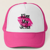 Küssen Sie meine Körner mit Lippenhut Truckerkappe (Vorderseite)