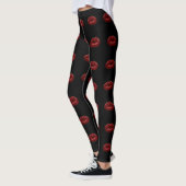 Küssen Sie meine Pants Rote Lippen Schwarze Leggin Leggings (Links)