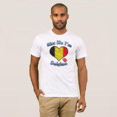 Küssen Sie mich, den ich belgischer Flaggen-T - T-Shirt (Vorne ganz)