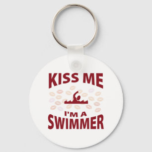 Küssen Sie mich, den ich ein Schwimmer bin Schlüsselanhänger