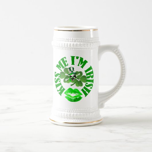 küssen Sie mich, den ich irisch bin Bierglas (Rechts)
