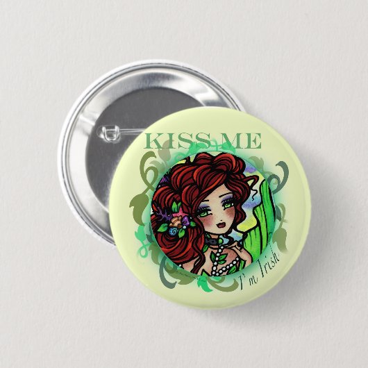 "KÜSSEN Sie MICH, den ich irische" Button (Vorne & Hinten)