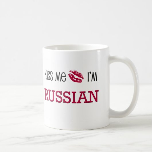 Küssen Sie mich, den ich RUSSISCH bin Kaffeetasse (Rechts)