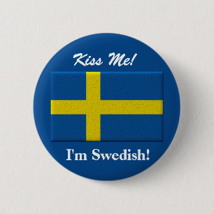 Küssen Sie mich, den ich schwedisch bin Button