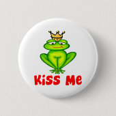 Küssen Sie mich Frosch Button (Vorderseite)