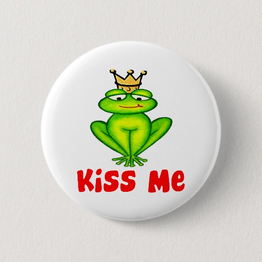 Küssen Sie mich Frosch Button (Vorderseite)