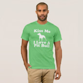 Küssen Sie mich i-Liebe eine Grube Stier - OM T-Shirt (Vorne ganz)