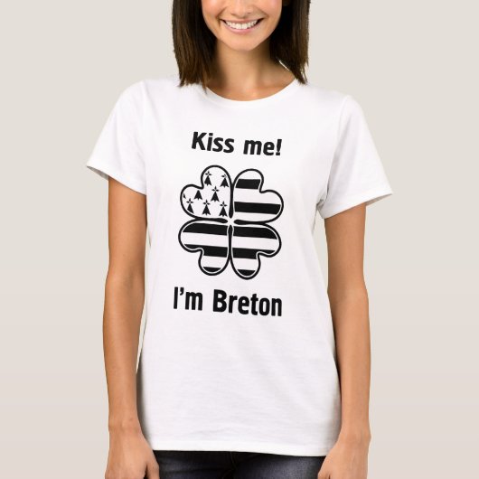 Küssen Sie mich! Ich bin bretonisch T-Shirt (Vorderseite)