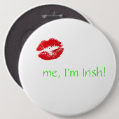 Küssen Sie mich, ich sind irisch mit den roten Button (Vorne & Hinten)