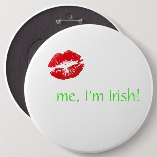 Küssen Sie mich, ich sind irisch mit den roten Button (Vorne & Hinten)