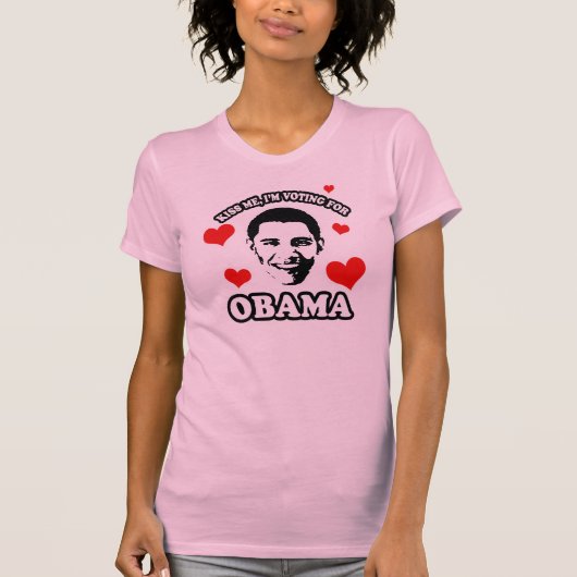 Küssen Sie mich, ich wählen für Obama T-Shirt (Vorderseite)