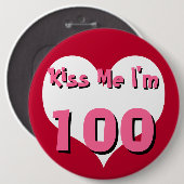 Küssen Sie mich Knopf - 100 Button (Vorne & Hinten)