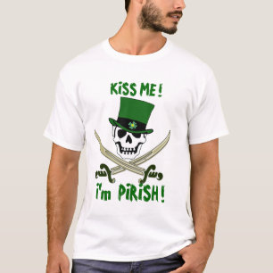 Küssen Sie mich Piraten-St Patrick TagesT - Shirt