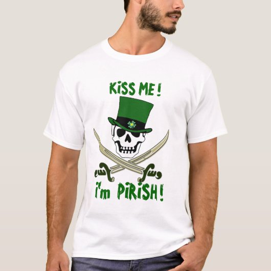 Küssen Sie mich Piraten-St Patrick TagesT - Shirt (Vorderseite)