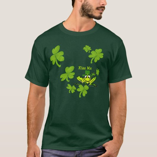 Küssen Sie mich T-Shirts Frosch-irische (Vorderseite)