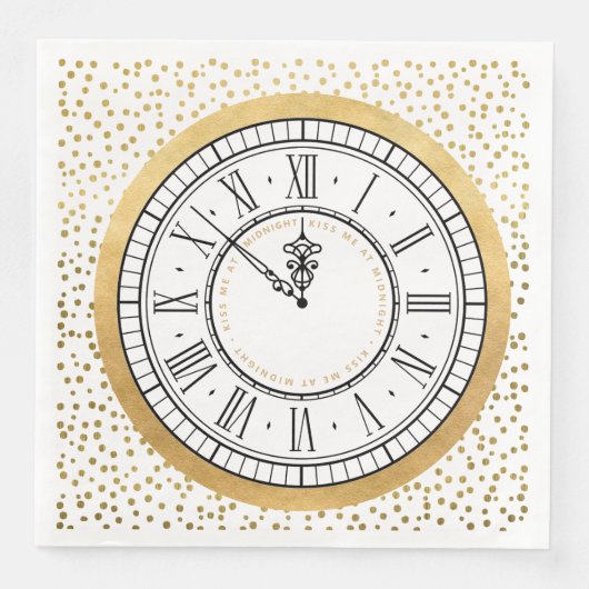 Küssen Sie mich um Mitternacht, New Years Uhr, Pap Serviette (Vorderseite)