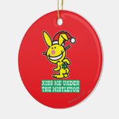 Küssen Sie mich unter dem Mistelzweig Keramik Ornament (Links)