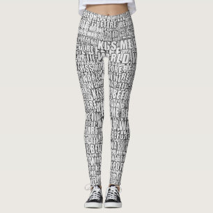 Küssen Sie mich vor dem Weltkrieg 3 typografische Leggings
