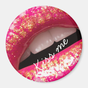 Küssen Sie mir Liebe Lippenstift Hintergrund Case- Magnet