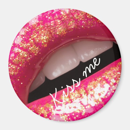 Küssen Sie mir Liebe Lippenstift Hintergrund Case- Magnet (Vorne)