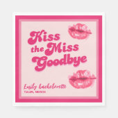 Küssen Sie sich das legendäre Bachelorette Weekend Serviette (Vorderseite)