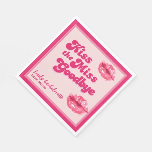 Küssen Sie sich das legendäre Bachelorette Weekend Serviette (Ecke)