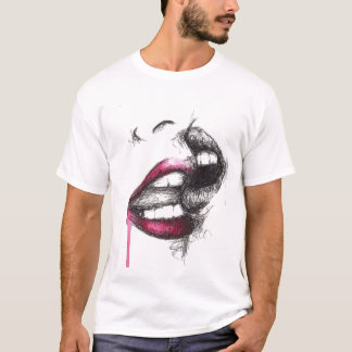 Küssen Sie und sagen Sie illustrierten Männern T-Shirt