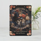 Küssen Skelette UAWG Gothic Wedding Einladung (Stehend Vorderseite)